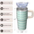 thumbnail image 3 of Leak-Proof Straw Lid 20oz Stainless Steel Tumbler with Handle, Geometric Design Double Wall Insulated Travel Coffee Mug, 3 of 5