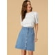 thumbnail image 2 of Falda corta de mezclilla Allegra K con botones y bolsillos Azul Claro 3XL, 2 of 6