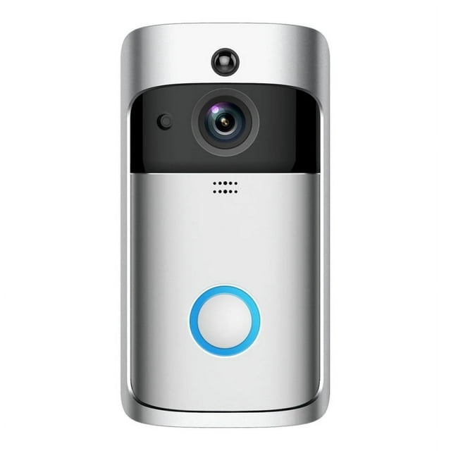 MesaSe V5 Video Doorbell Camera 2.4G Wi-Fi Connection Wide Angle Night Vision Real-Time Notification 3 Batteries(Silver)
