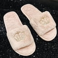 thumbnail image 6 of Viluyesy Womens Slide Slippers Fuzzy Plush Open Toe Slip On Cushioned Non Slip Warm Indoor House Shoes Soft Flat Cozy Slides Pink Size 6.5-7, 6 of 6