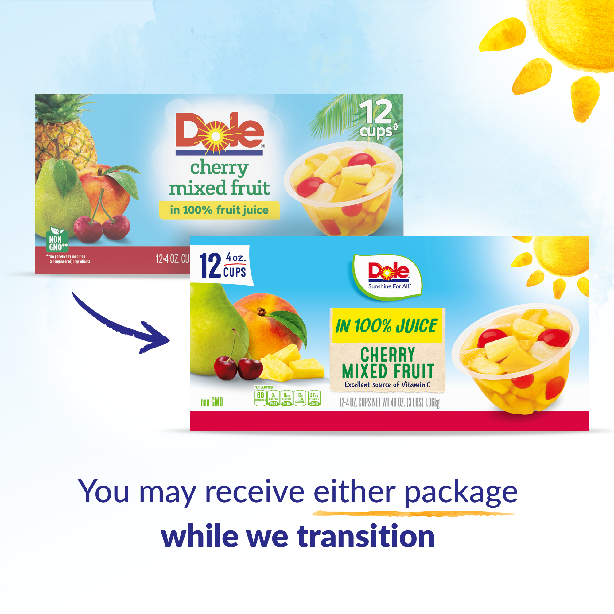 Dole Fruit Bowls Cherry Mixed Fruit in 100% Fruit Juice, 4 oz (12 Cups) - image 5 of 10