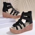 thumbnail image 7 of Hurxie Hurxie Women's Platform Wedges Heels Open Toe Summer Espadrilles Sandals with Adjustable Straps Black 6, 7 of 7