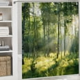 thumbnail image 6 of Orinice Trees Grass Sunlight Bathroom Decor Set with Hooks Multi Size Colorful Luxurious Graphic Print Polyester Fabric Fashion Home Bathtubs Curtain Decoration Shower Curtain for Bathroom 69x72, 6 of 7