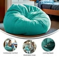 thumbnail image 4 of Flash Furniture Duncan Oversized Solid Mint Green Refillable Bean Bag Chair for All Ages, 4 of 14