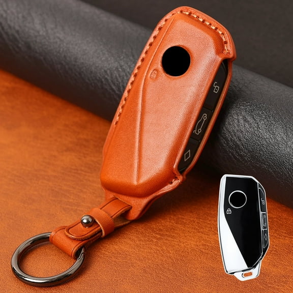 DON'T TOUCH MY KEY Genuine Leather Remote Key Fob Cover Protector Shell for Bmw Ix X7 I7 Xm 2023 2024