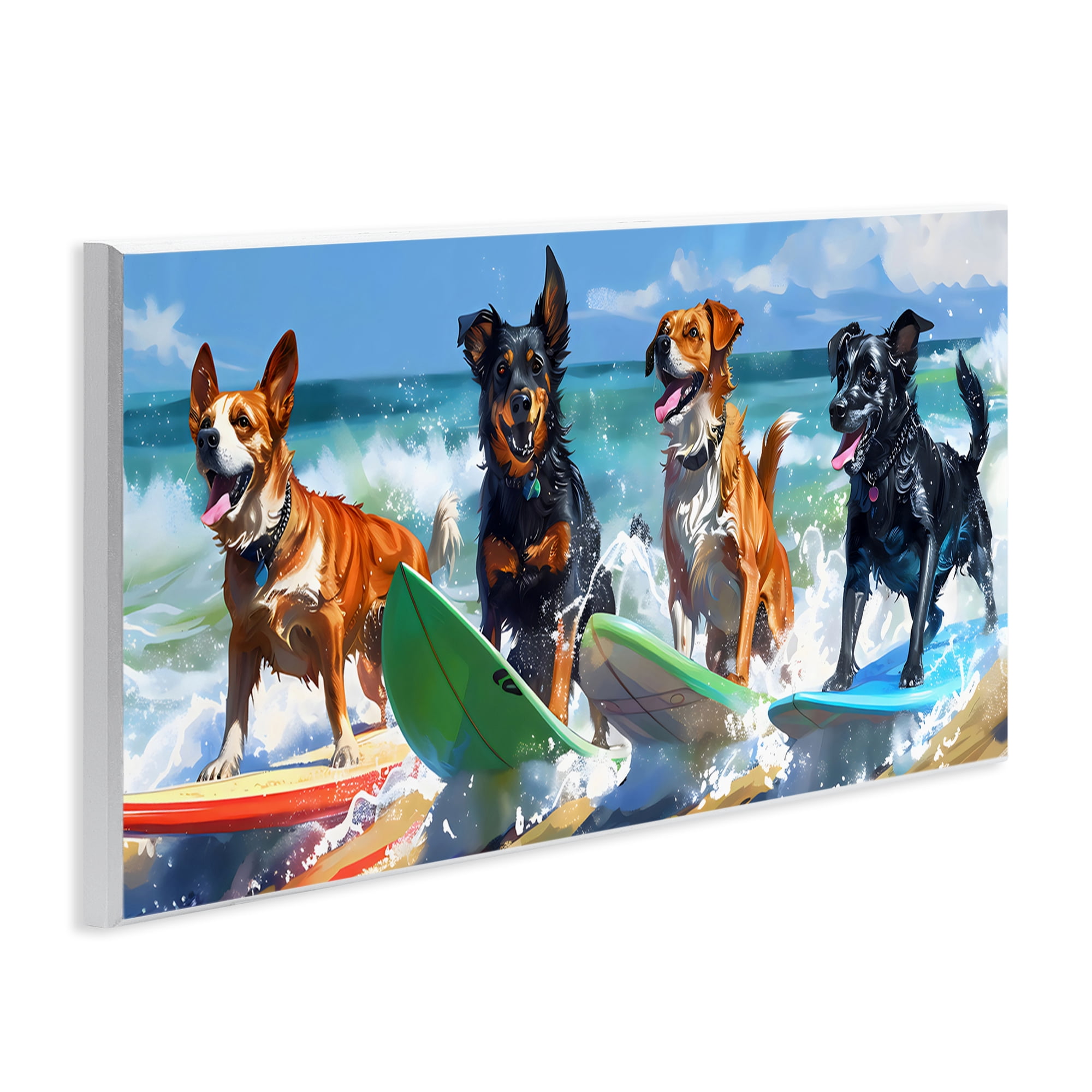 Stupell Industries Dogs on Surfboards Summer Fun Wall Plaque Art, design by Creative Studio