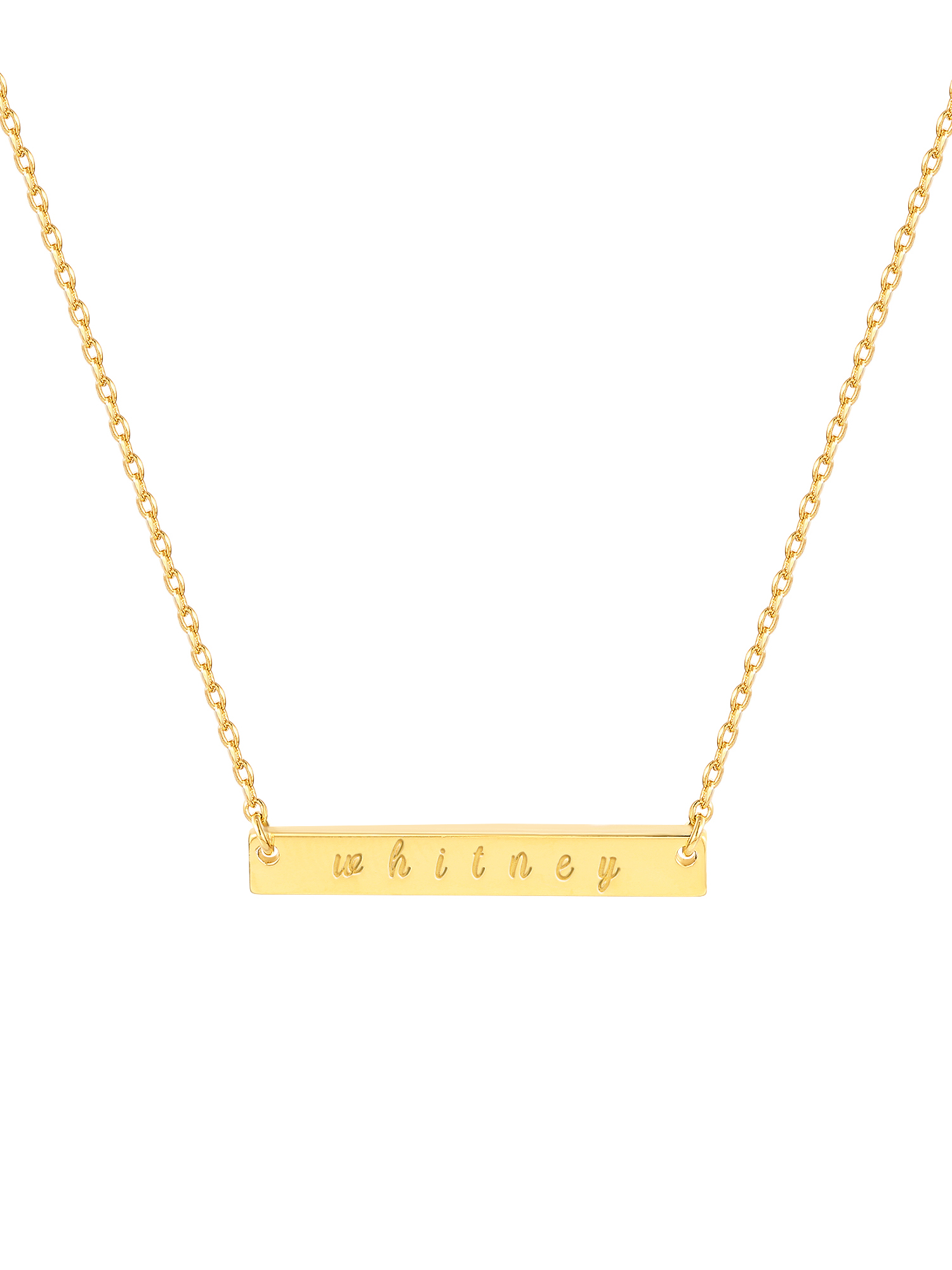 Personalized Planet Sterling Silver Mini Bar Name Necklace ,Women's