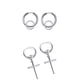 thumbnail image 1 of 2 pares de pendientes de aro de material acero inoxidable 316L para hombres y mujeres con gota, 1 of 9