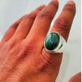 thumbnail image 3 of Malachite Mans Ring, Natural Green Malachite, Spiritual, Silver Jewelry, 925 Silver Ring, Birthday Gift, Heavy Mens Ring, Arabic Design, Ottoman Style Ring, Christmas, Turkey Mens Signet Ring, 3 of 6