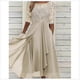 thumbnail image 2 of Lace Appliques Dress Midi Short Sleeve Evening Dresses Casual All Match Dress For Wedding-yvan, 2 of 5