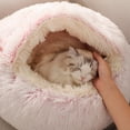 thumbnail image 3 of Billuyoard Cama pequeña para mascotas, felpa cálida para clima frío, calentador térmico para animales, , cómodo, relleno para dormir, Perchas para gatos Peluche Largo Gris, 3 of 6