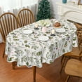 thumbnail image 4 of YIBAGA Spring Tablecloth, Leaves Floral Table Cover Indoor Home Decor, 60 x 84 inch Oval, Polyester, 4 of 5