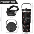thumbnail image 5 of 1pc football 30oz Tumbler with Straw & Handle - Insulated Stainless Steel Cup | Holiday Gift for Man Women (Christmas, Valentine's, Birthday), 5 of 7
