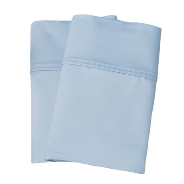 Kit de Taie d'Oreiller en Coton Riche en Fil 1000 Bleu Clair Standard
