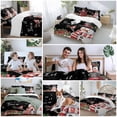 thumbnail image 5 of Christmas Snowman Bedding Duvet Cover Set Twin Size 4 Pieces Snowflake Gift Bird Winter Black Bedding Set with Zipper Closure, 1 Comforter Cover 68x86 Inches 1 Flat Sheet & 2 Pillow Cases, 5 of 7