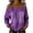Purple, variant on Women's Washed Denim Blouse, Off-Shoulder Design with Adjustable Buckle Strap Long Sleeve Casual Top, Relaxed Fit Shirt for Everyday Comfort and Style Pink L