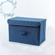 thumbnail image 2 of UKAP Contenedores de almacenamiento de tela para el hogar plegables con tapas de manijas Caja plegable Organizador de contenedores de lino, 2 of 5