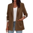 thumbnail image 2 of Blazer PRETTYGARDEN Mujer Frente Abierto Forro Leopardo Marrón M, 2 of 5
