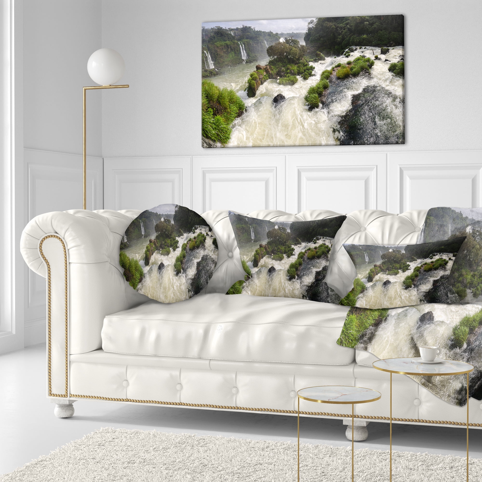 Designart 12" x 20" Multi-color Polyester Throw Pillow