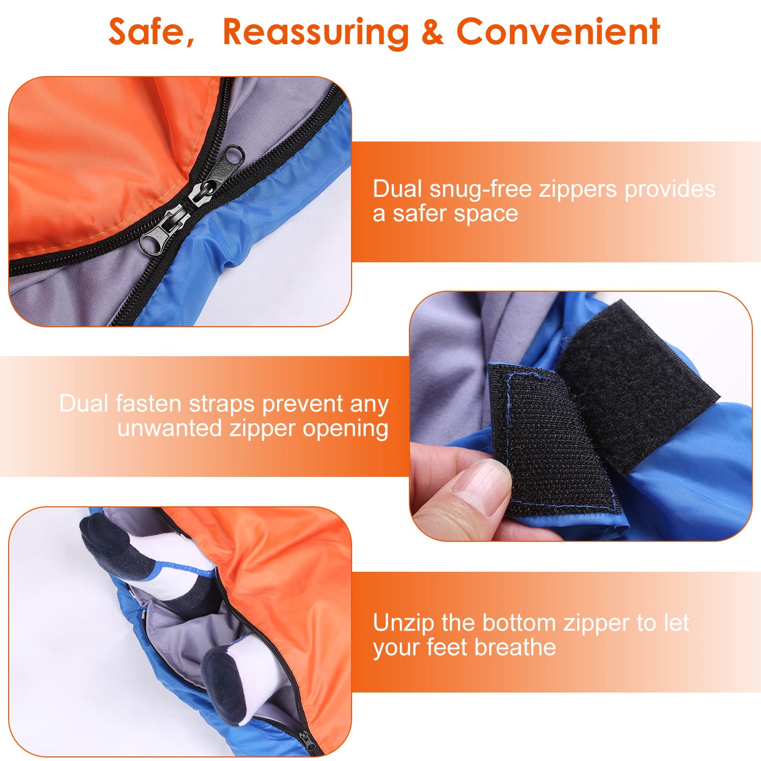 iMounTEK 3-Season Oversize Warm Weather Envelope Sleeping Bag with Carrying Bag, 2 Person Camping Sleeping Bags for Adults