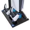 thumbnail image 1 of PS5 6-in-1 Multifunctional Cooling Stand & Charging Dock - Dual Controller Charger, Headphone Hanger & Game Disc Rack for Disc & Digital Editions | PS5 Accessories, 1 of 6