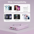 thumbnail image 3 of Magnetic Power Bank, 10000mAh Wireless Portable Charger with LED Display, Built-in Cables, Magsafe Charger with Foldable Stand, 22.5W PD Fast Charging for iPhone/Android, Purple, 3 of 6