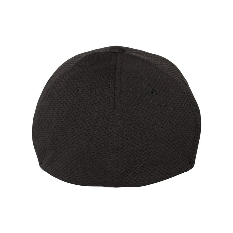 Flexfit Cool & Dry 3D Hexagon Jersey Cap - BLACK - S/M | Flex Caps