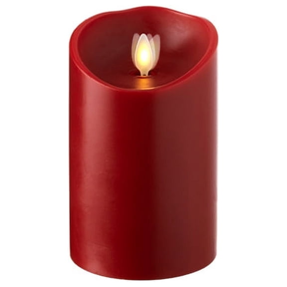 Raz Imports 3.5"X5" Moving Flame Red Pillar Candle