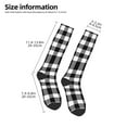 thumbnail image 5 of Easygdp White And Black Plaid Soccer Socks Sport Knee High Socks Calf Compression Athletic Socks for Men and Women, 5 of 9