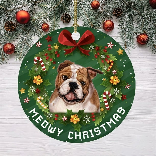 Navidad divertida decoración Navidad perro patrón colgante árbol de Navidad adornos Wmkox8yii fhajkh5065