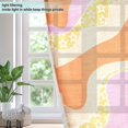 thumbnail image 4 of Pink and Orange Print Semi Sheer Curtains 2 Panels Faux Linen Voile Sheer Drapes for Office Living Room 63x42in, 4 of 7