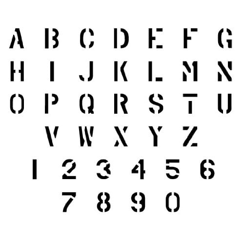 2" Letter Set | Military Alphabet Stencil Set | Large Letter Font | 10 mil | Paint Stencils for Labels and Wall Sign