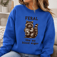 thumbnail image 2 of Diabetes Awareness Shirt, Feral Like My Blood Sugar Sweatshirt, Funny Raccoon Juice Box Hoodie and T-Shirt, Diabetic Gift for Women, 2 of 9