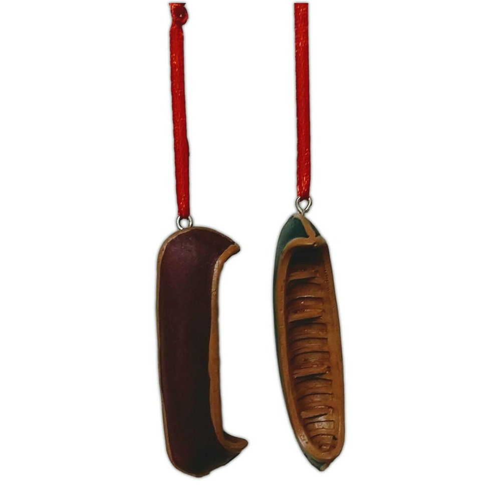 Set of 2 CANOE Christmas Ornaments, by Wilcor
