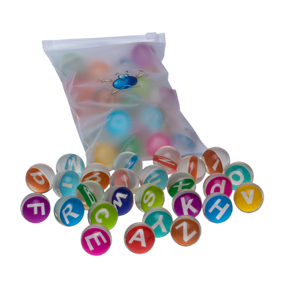 1 Set of English Letters Pattern Bouncy Ball Funny Rubber Jumping Ball