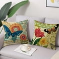thumbnail image 3 of Spring Summer Pillow Covers 18x18 Set of 4 Farmhouse Throw Pillow Covers Linen Flower Butterfly Decorative Pillowcases for Sofa Couch Living Room Outdoor, 3 of 6