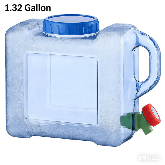 Portable 5 Gallon Water Container with Spigot, BPA-Free, Durable Plastic Water Storage Jug for Camping and Outdoors