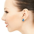 thumbnail image 4 of Galaxy Gold 14K Solid Gold 10 Carat Natural Blue Topaz Earrings for Women - White Gold Fine Jewelry, 4 of 4