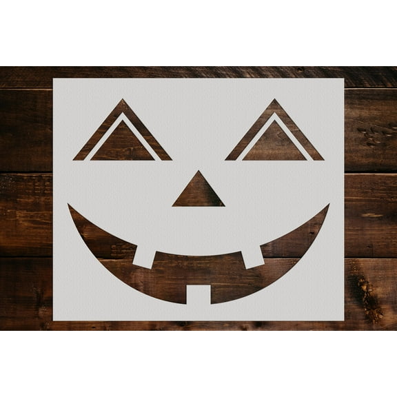 Pumpkin Face Stencil - Art and Wall Stencil (6"x5")