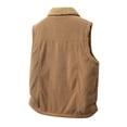 thumbnail image 4 of yuCgh Men's Reversible Fleece Vest, Double Sided Lambskin Collar Waistcoat, Color Contrast Zip Up Jacket for Warm Layering & Casual Style,Light Brown,2XL, 4 of 8