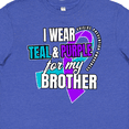 thumbnail image 4 of Inktastic Suicide Prevention I Wear Teal and Purple for My Brother Youth T-Shirt, 4 of 5