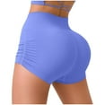 thumbnail image 3 of Aboser Womens Yoga Shorts Scrunch Butt Lifting Biker Shorts Women Tummy Control Workout Shorts High Waisted Athletic Shorts Skinny Side Ruched Sports Shorts, 3 of 5