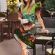 thumbnail image 3 of Easygdp Tree Frog para Vestido Transpirable de Mujer, Vestido Suelto de Manga Corta con Pliegues y Bolsillos para el Verano, 3 of 6