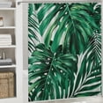 thumbnail image 6 of GOSMITH Tropical Green Leaves Summer Palm Leaf Hawaii California Tree Jungle Decor Shower Curtain for Bathroom Decoration White, 6 of 7