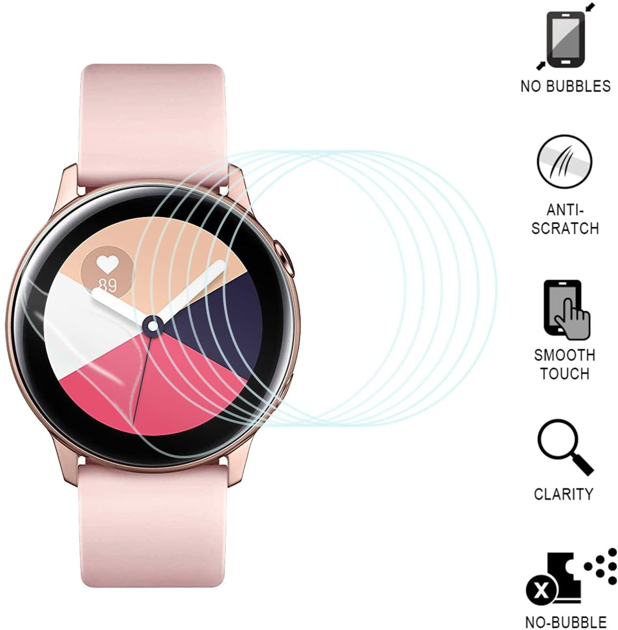 Compatible with Samsung Galaxy Watch Active (40mm) LiQuidSkin Screen  Protector [6 Pack], HD Anti-Bubble Screen Films for Galaxy Watch Active  Smartwatch[Active Protection] | Walmart Canada