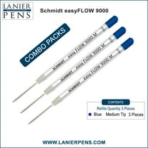 3X Schmidt 9000 M easyFLOW Parker Style Refill Blue Ink Medium Tip