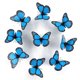 thumbnail image 2 of 10 unidades de pegatinas 3D de mariposas naranjas, adhesivos realistas para la decoración del hogar, el dormitorio y la mesa, 2 of 4