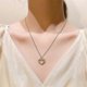 thumbnail image 2 of Fashion Hollow Out Heart Shape Pearl Pendant Necklaces for Women Clavicle Chain Choker Necklace Girl, 2 of 4