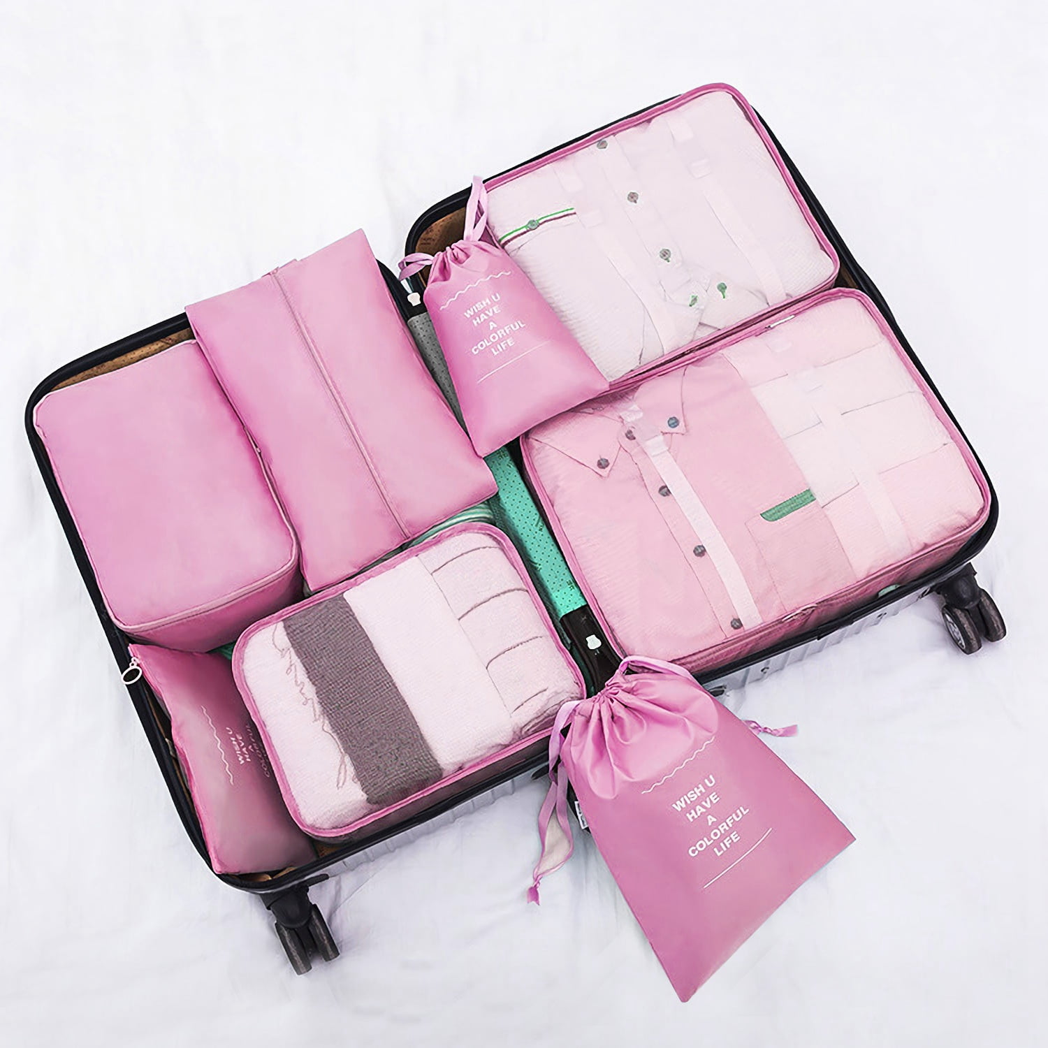 wish you have a colorful life packing cubes