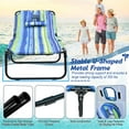 thumbnail image 5 of Gymax 5-Position Lounge Chair Adjustable Beach Chaise w/ Face Cavity & Pillows Blue & Green, 5 of 10